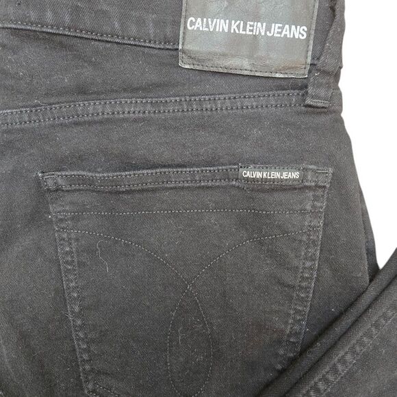 Calvin Klein Droit Straight Fit Black Classic Denim Jeans Mens 34X30 - Picture 2 of 9